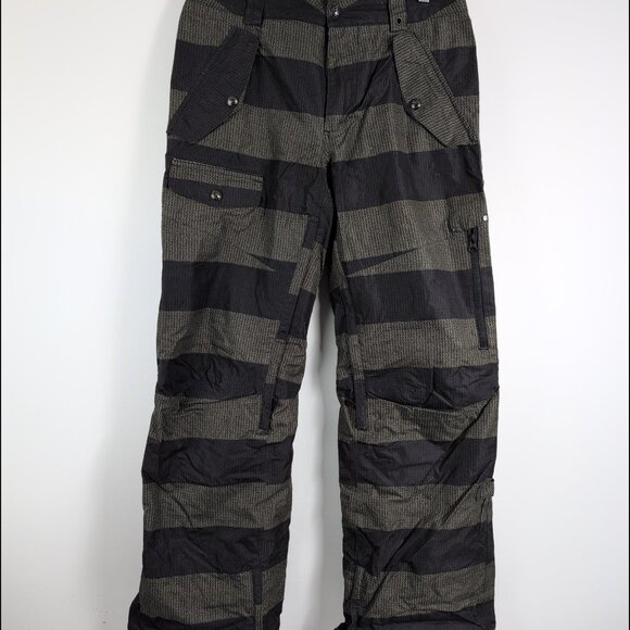 Burton Dry Ride The White Collection striped Snowboard pants - Medium - Picture 1 of 11